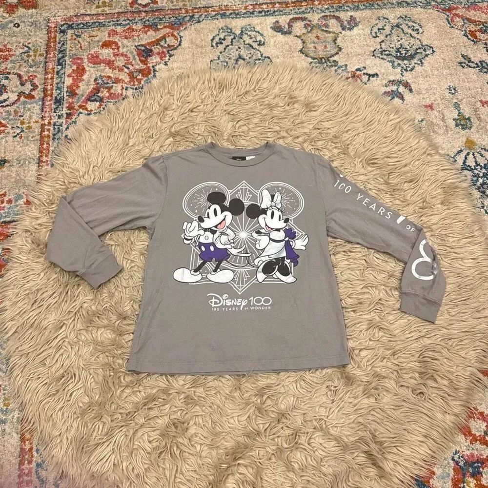 Disney Parks Mickey Minnie Mouse 100th Anniversary Long Sleeve T-Shirt Adults sm